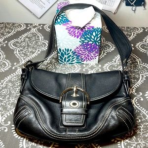 Coach Black Hobo Bag with Silver Accent
